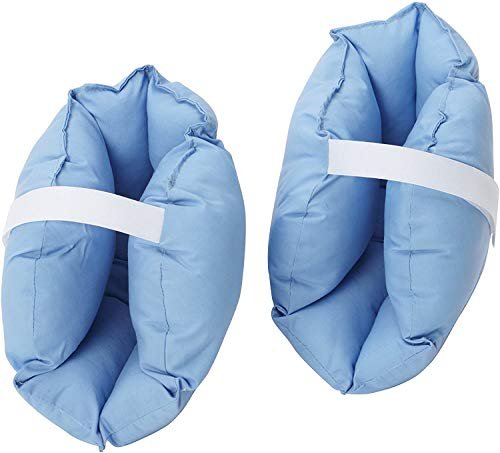 DMI Heel Cushion Protector Pillow to Relieve Pressure from Sores and Ulcers, Foot Pillow, FSA HSA Eligible, Adjustable in Size, Blue, White, Sold as a Set of 2 - görsel 2