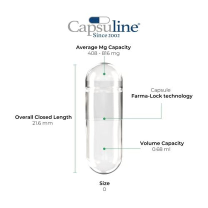 Capsuline Size 0 Empty Gelatin Capsules, – Gluten Free, Kosher, Non-GMO Certified: Suitable for dietary – Image 4