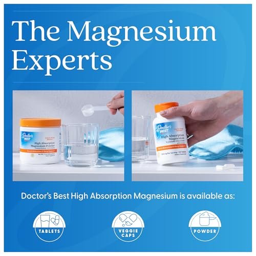 Doctor's Best High Absorption Magnesium Glycinate Lysinate Supplement for Sleep Support - Chelated Magnesium Tablets for Women & Men, 200mg per Serving, Supports Calm & Relaxation, Vegan - 240 Count - görsel 1