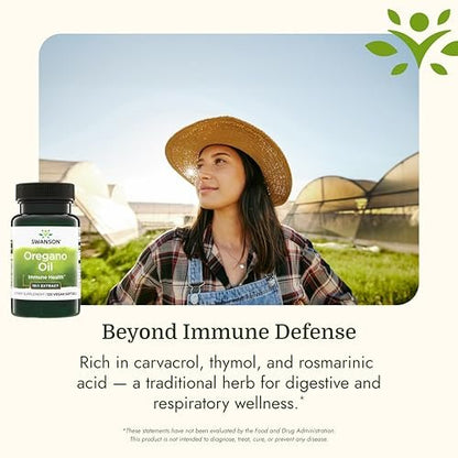 Swanson Oregano Oil 10:1 Extract Digestive and Respiratory Health Supplement for Adults Seeking Natural GI and Urinary Tract Support - 150 mg (120 Softgels)
