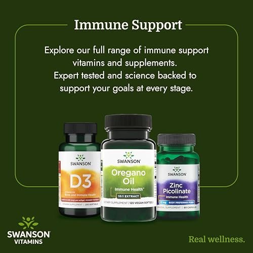 Swanson Oregano Oil 10:1 Extract Digestive and Respiratory Health Supplement for Adults Seeking Natural GI and Urinary Tract Support - 150 mg (120 Softgels) - görsel 11