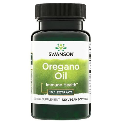 Swanson Oregano Oil 10:1 Extract Digestive and Respiratory Health Supplement for Adults Seeking Natural GI and Urinary Tract Support - 150 mg (120 Softgels)