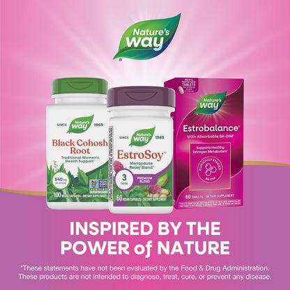 Nature's Way EstroSoy, Menopause Relief – Convenient Dosage: Each bottle contains 60 capsules, providing a – Image 14