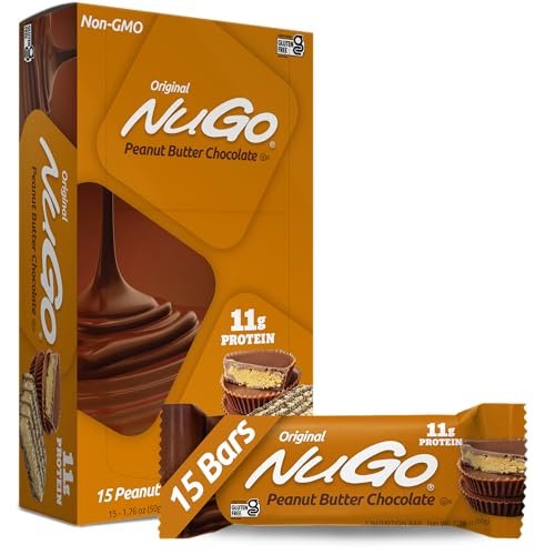 NuGo Protein Bar, Peanut Butter, 11g Protein, Gluten Free, 15 Count - görsel 2