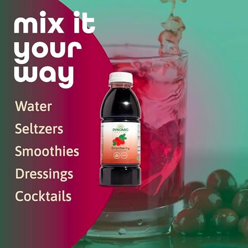 Dynamic Health Pure Cranberry Unsweetened 100% Juice Concentrate, Natural Antioxidant Supplement, No Additives, No Added Sugar, No Preservatives, 16 Servings, 16oz - görsel 11