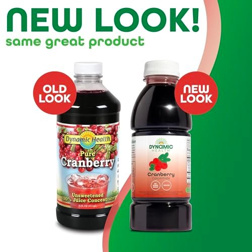 Dynamic Health Pure Cranberry Unsweetened 100% Juice Concentrate, Natural Antioxidant Supplement, No Additives, No Added Sugar, No Preservatives, 16 Servings, 16oz - görsel 6