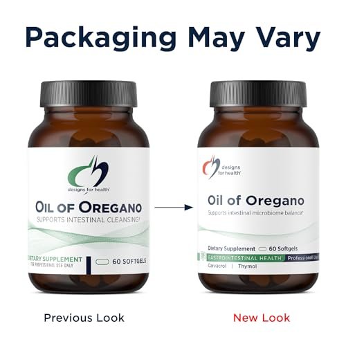 Designs for Health Oil of Oregano - Oregano Oil Capsules with Highly Concentrated Carvacrol - Supports Intestinal Cleansing - Oregano Oil Pills for GI Support (60 Softgels) - görsel 3