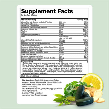 Life's Fortune Whole Food Multivitamin & Mineral Supplement for Men & Women | Daily Energy Support Vitamins | Immune, Brain & Metabolism Support | Iron Free, 60 Vegetarian Tablets
