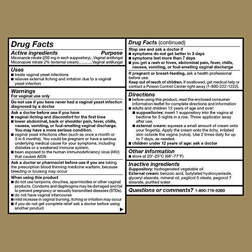 GoodSense Miconazole Nitrate Vaginal Suppositories & Cream - 3-Day Yeast Infection Treatment, Relieves Itching & Irritation, 200 mg Suppositories & 2% Cream - görsel 6
