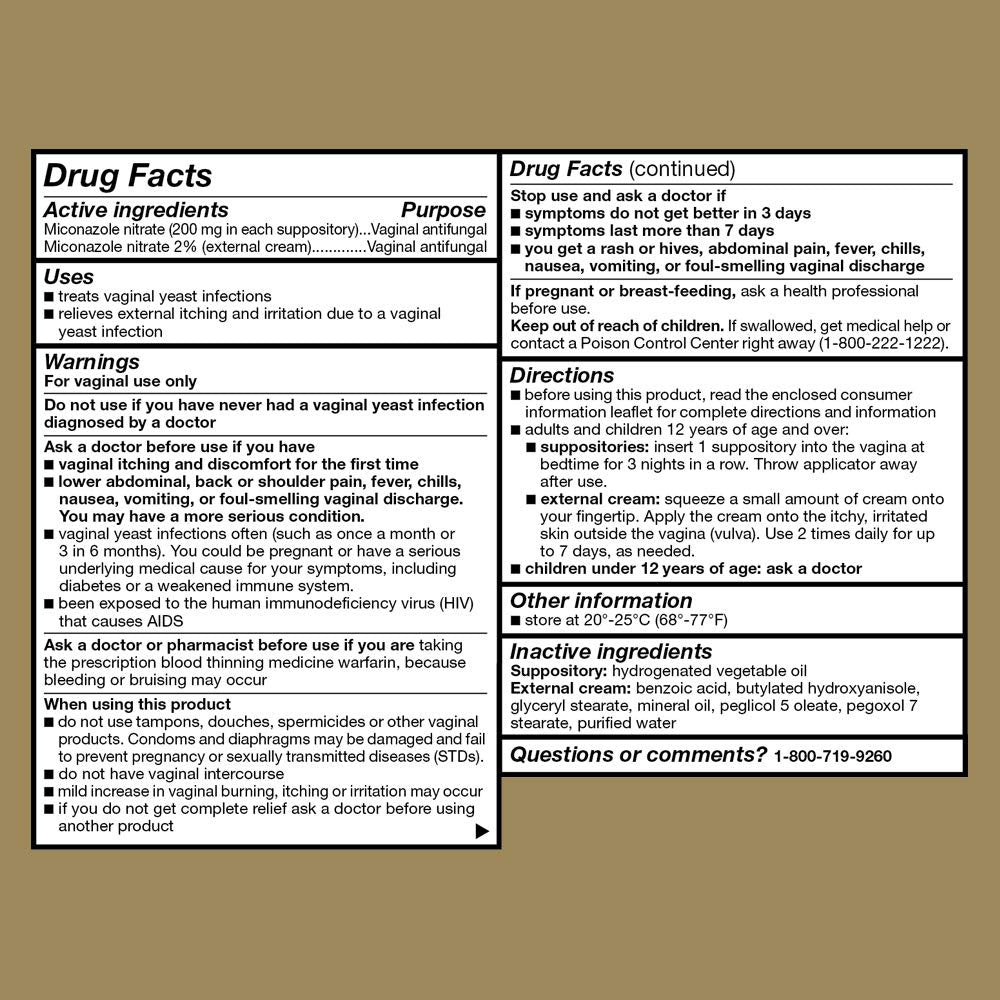 GoodSense Miconazole Nitrate Vaginal Suppositories & Cream - 3-Day Yeast Infection Treatment, Relieves Itching & Irritation, 200 mg Suppositories & 2% Cream - görsel 5