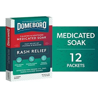 Domeboro Medicated Soak Rash Relief (Burow’s Solution), 12 Count (Pack of 1)