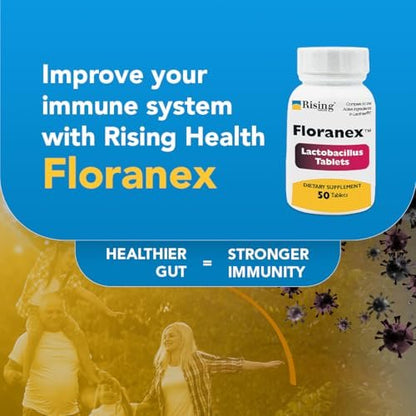 Rising Health - Floranex Tablets - Lactobacillus Probiotic Dietary Supplements - 50 Tablets