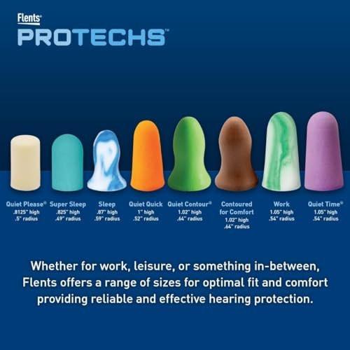 Flents Protechs Disposable Foam Ear Plugs, Contoured for Comfort, NRR 32, Beige, 50 Pair - görsel 9
