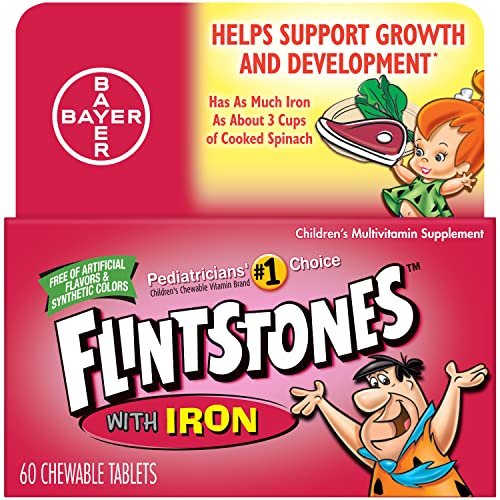 Flintstones Chewable Kids Vitamins with Iron, Multivitamin for Kids & Toddlers with Vitamin D, Vitamin C & more, 60 Count (Pack of 1) - görsel 2
