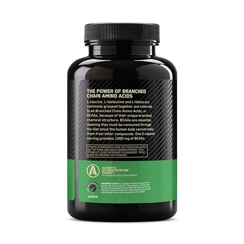 Optimum Nutrition Instantized BCAA Branched – High Potency: Each capsule provides 1000mg of BCAAs, allowing you – Image 16