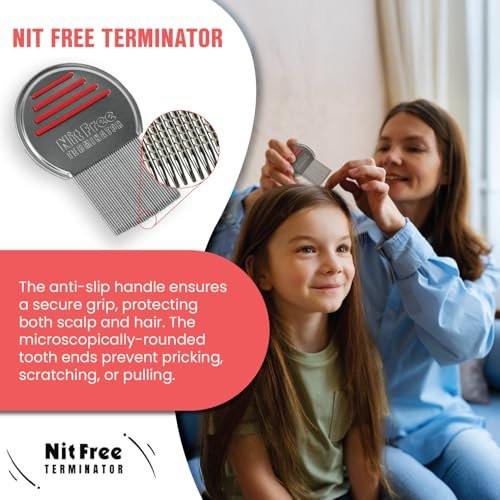 Nit Free Terminator Lice Comb - Professional Stainless Steel Comb for Effective Head Lice Treatment (Color May Vary) (Pack of 1) - görsel 3