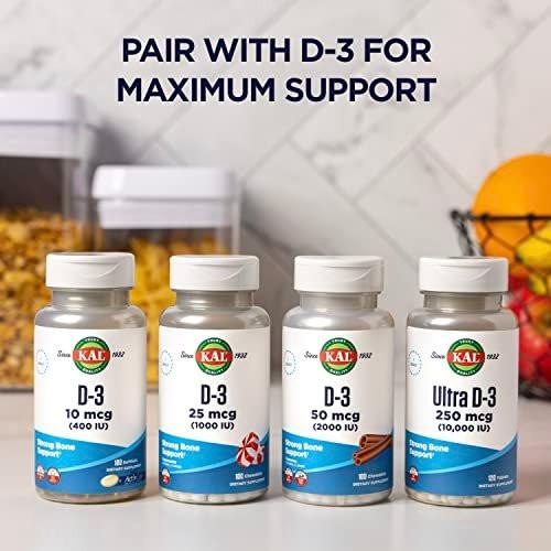 KAL Calcium Citrate 1000mg, Calcium Supplements for Women and Men, Bone Health, Teeth, Nervous, Muscular & Cardiovascular System Support, Gluten Free and Lab Verified, 60 Servings, 180 Tablets - görsel 10