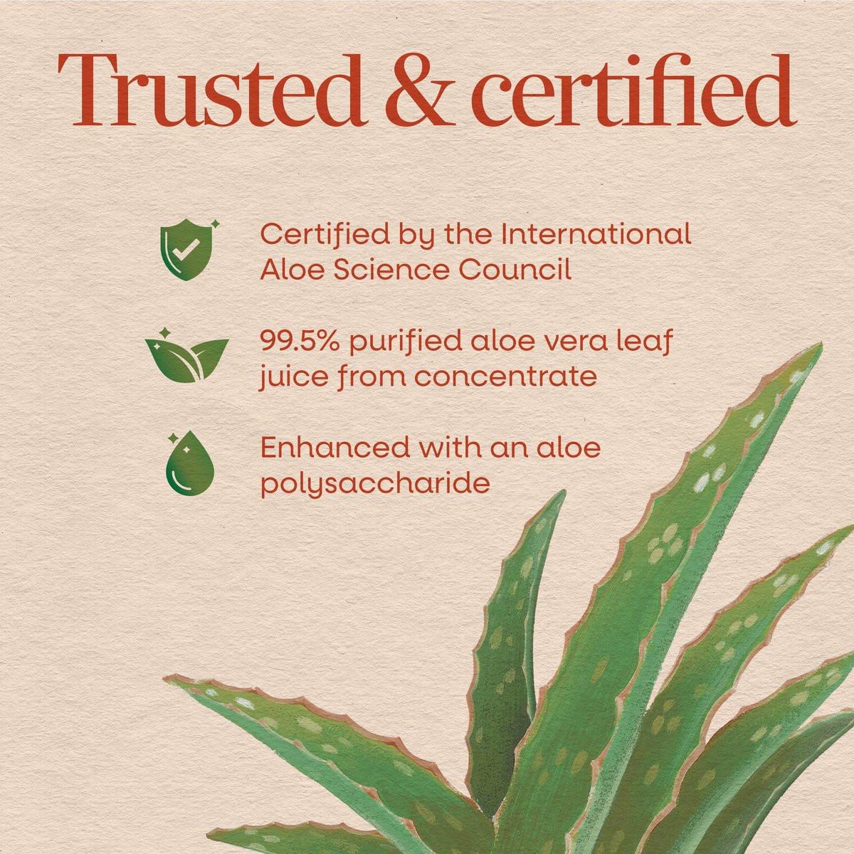 Nature’s Way Aloe Vera Leaf Juice, Flavorless Juice 99.5% Purified from Concentrate, Certified by The International Aloe Science Council, Unflavored, 33.8 Fl Oz - görsel 7