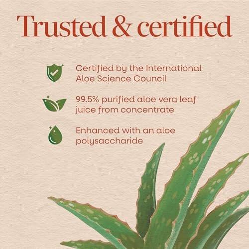 Nature’s Way Aloe Vera Leaf Juice, Flavorless Juice 99.5% Purified from Concentrate, Certified by The International Aloe Science Council, Unflavored, 33.8 Fl Oz - görsel 8