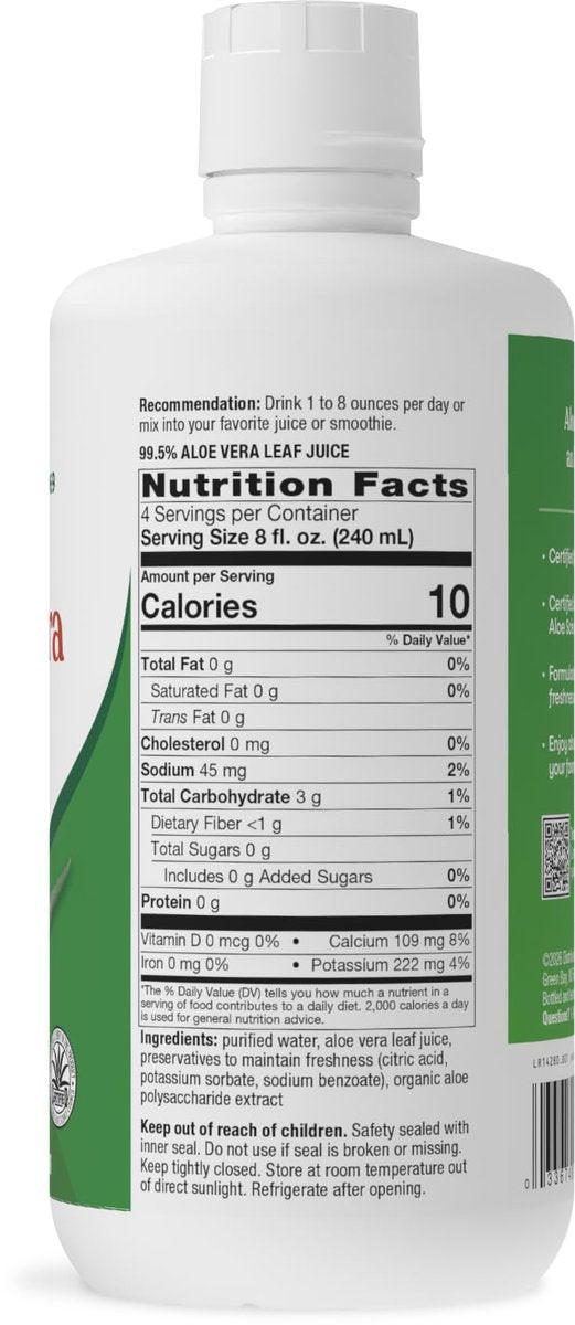 Nature’s Way Aloe Vera Leaf Juice, Flavorless Juice 99.5% Purified from Concentrate, Certified by The International Aloe Science Council, Unflavored, 33.8 Fl Oz - görsel 17