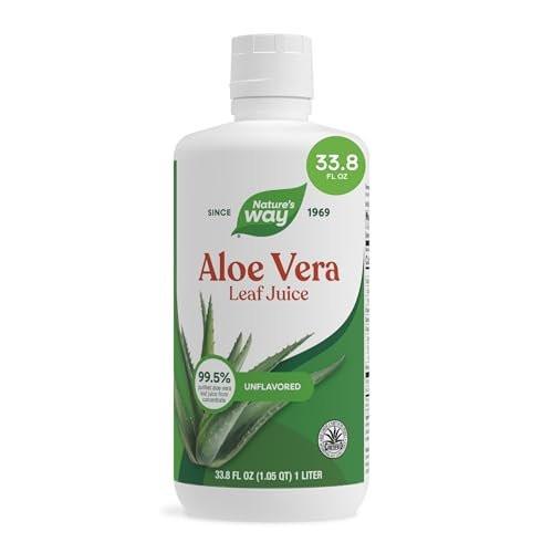 Nature’s Way Aloe Vera Leaf Juice, Flavorless Juice 99.5% Purified from Concentrate, Certified by The International Aloe Science Council, Unflavored, 33.8 Fl Oz - görsel 2