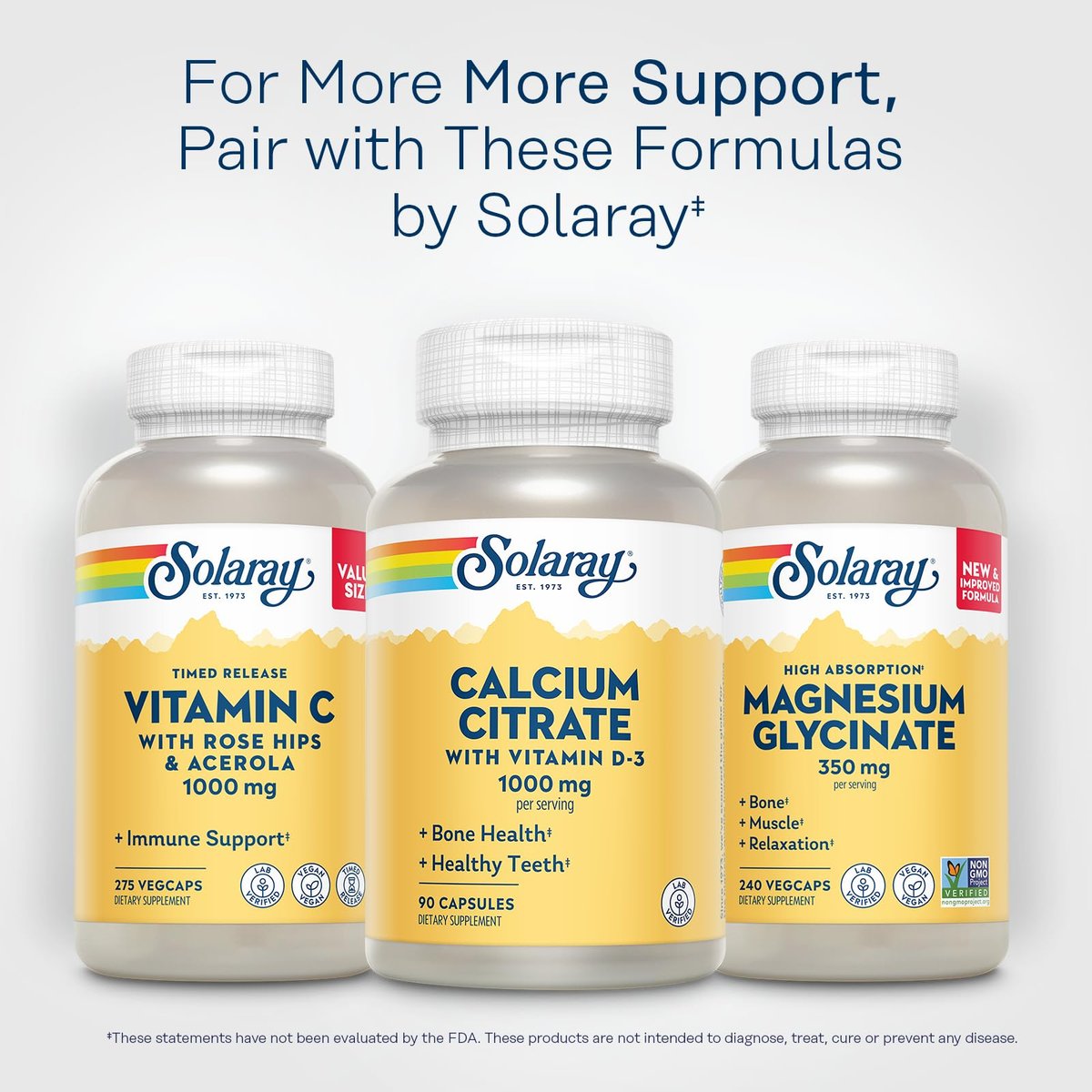 Solaray Calcium Citrate with Vitamin D3 1000mg - Bone Strength and Healthy Teeth Support - Gentle Digestion Formula - Lab Verified, 60-Day Guarantee - 15 Servings, 90 Capsules - görsel 11