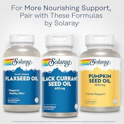 SOLARAY Pumpkin Seed Oil 1000 mg - Source of Omega 6 and Omega 9 Essential Fatty Acids and Plant Sterols - Pressed from Pumpkin Seeds - Lab Verified, 60-Day Guarantee, 90 Servings, 90 Softgels