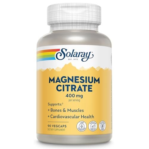 SOLARAY Magnesium Citrate 400mg - Magnesium Supplement - Bone Health, Muscle, Relaxation and Heart Health Support - Vegan, Gluten Free - 30 Servings, 90 VegCaps - görsel 2