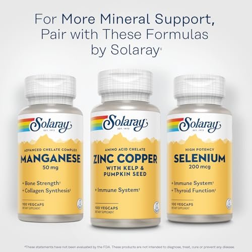 SOLARAY Calcium Magnesium Zinc Supplement - with Calcium 1000mg, Magnesium 500mg - Bone Health, Muscle Function, Heart Health and Immune Support - Vegan, 60 Day Guarantee, 25 Servings, 100 VegCaps - görsel 7