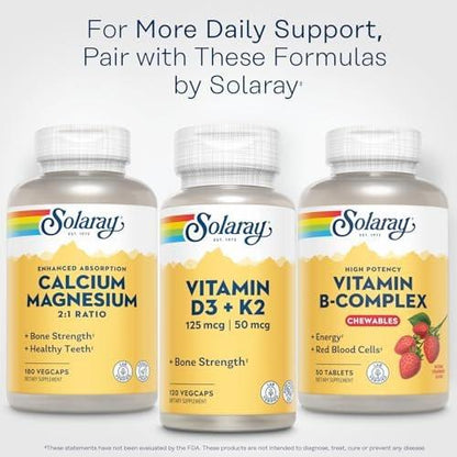SOLARAY Vitamin B-Complex Chewables, Strawberry, Healthy Energy, Red Blood Cell, Stress & Metabolism Support, 50 Tablets