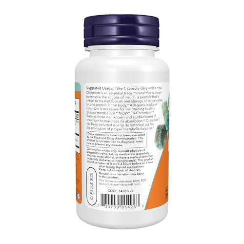 NOW Foods Tri-Chromium™ 500 mcg with Cinnamon, Insulin Co-Factor*, 90 Veg Capsules - görsel 6