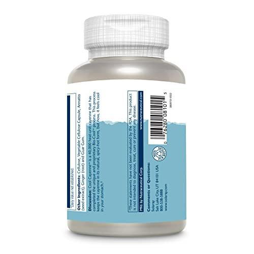 SOLARAY Cool Cayenne Pepper 40,000 HU, – Potent 40,000 HU: Each capsule delivers a high concentration of active – Image 1