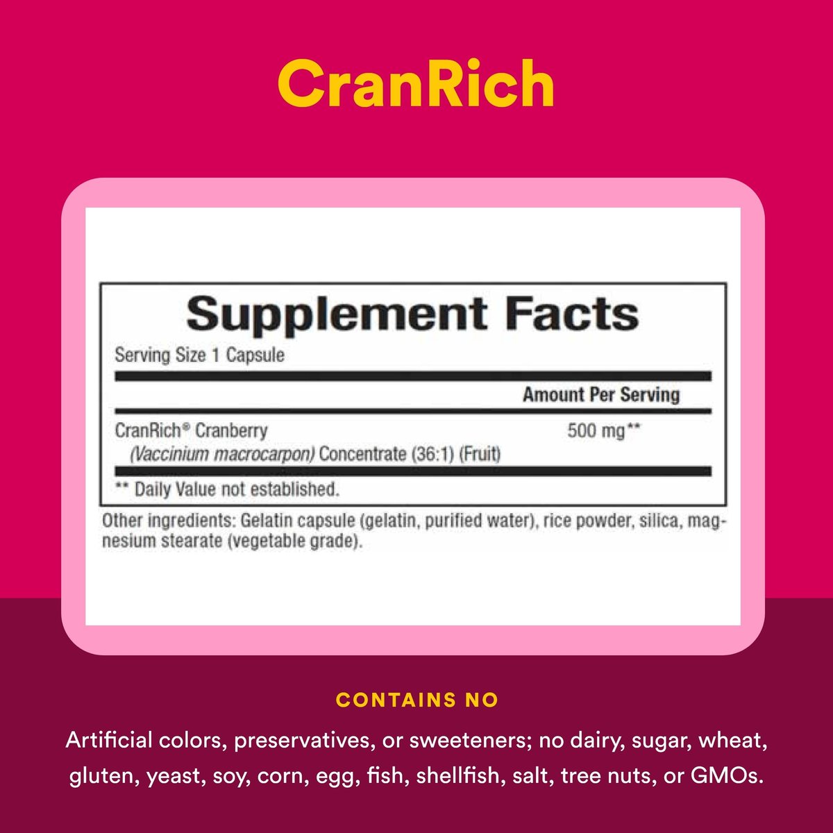 Natural Factors CranRich Super Strength Cranberry Concentrate - Antioxidant Support Supplement with Cranberry Concentrate - Aids Urinary Tract & Bladder Health - 180 Capsules (180 Servings) - görsel 3