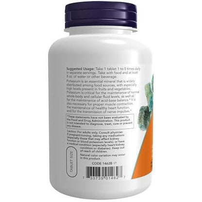 NOW Foods Potassium Gluconate 99mg, Essential Mineral Supplement, 250 Tablets