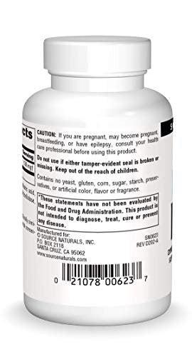 Source Naturals DMAE, Dimethylaminoethanol Bitartrate - Supports Mental Concentration - 100 Tablets
