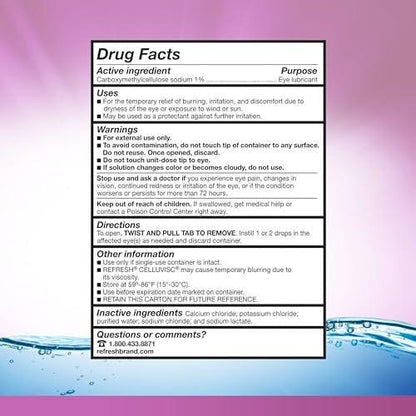 Refresh Celluvisc Lubricant Eye Gel For Dry Eyes, Preservative-Free Drops, 0.01 Fl Oz Single-Use Containers, 30 Count
