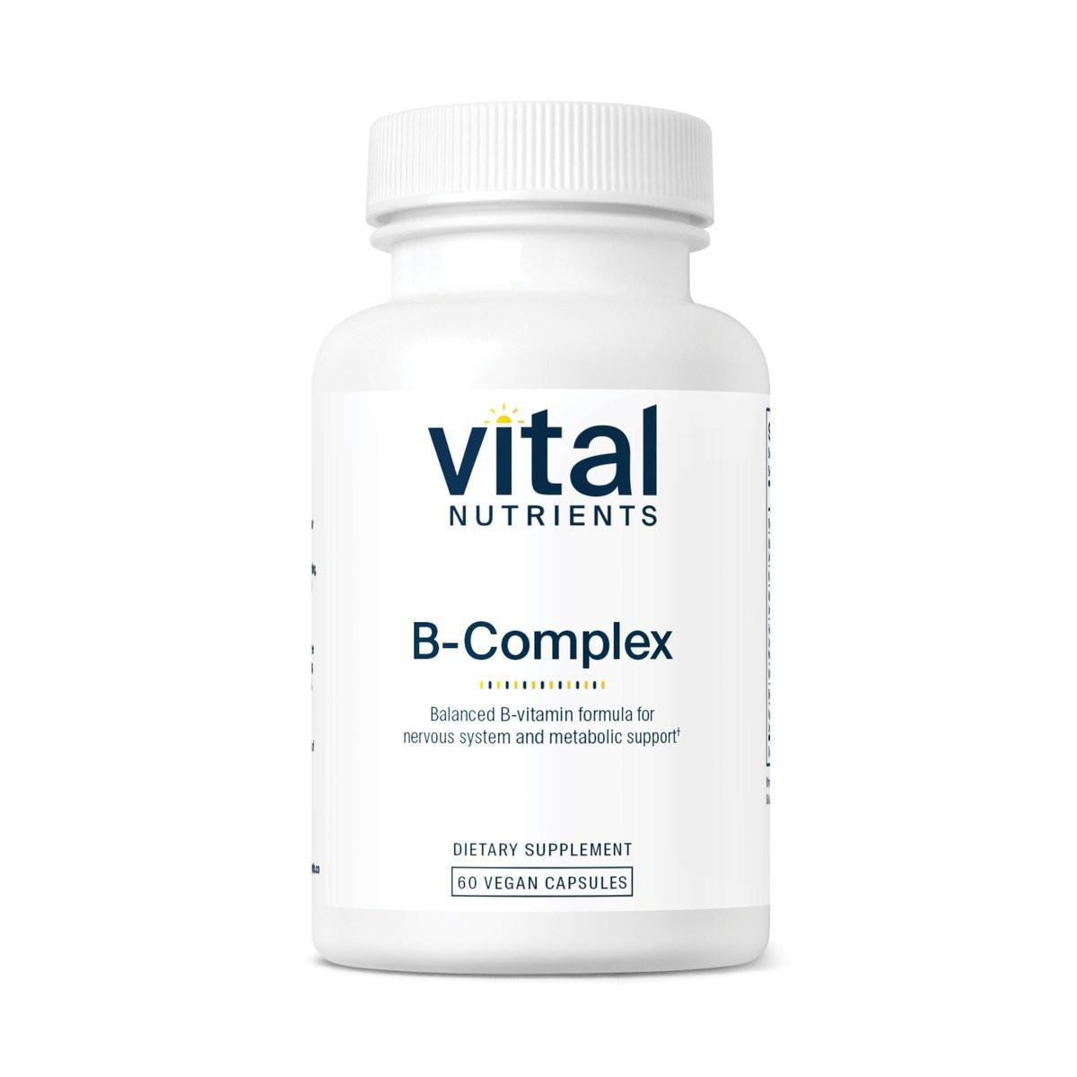 Vital Nutrients Vitamin B-Complex - Vegan High-Potency Methylated B Complex Vitamins - B Vitamins Support Energy Production, Metabolism, and Heart Health* - Gluten, Dairy, Soy Free - 60 Capsules - görsel 1
