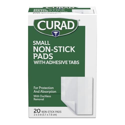 Curad Small Non-Stick Pads With Adhesive Tabs 2 Inches X 3 Inches 20 Each - görsel 1