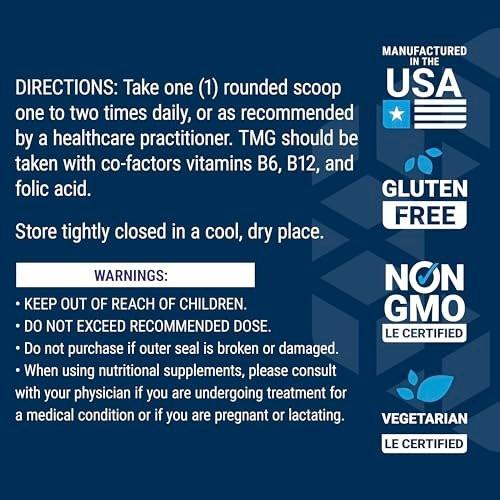 Life Extension TMG Powder – Trimethylglycine – Helps Maintain Normal Homocysteine Levels, Heart Health – Gluten-Free, Non-GMO, Vegetarian – Net Wt. 50 g (0.11 lb. or 1.76 oz.) - görsel 13