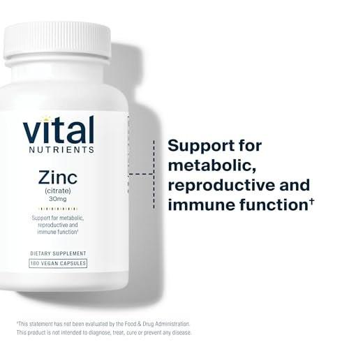 Vital Nutrients Zinc Citrate 30mg - Easily Absorbed Immune Support Supplement - Vegan Zinc Supplement - Gluten, Dairy, Soy Free - Non-GMO - 30mg - 90 Capsules - görsel 6