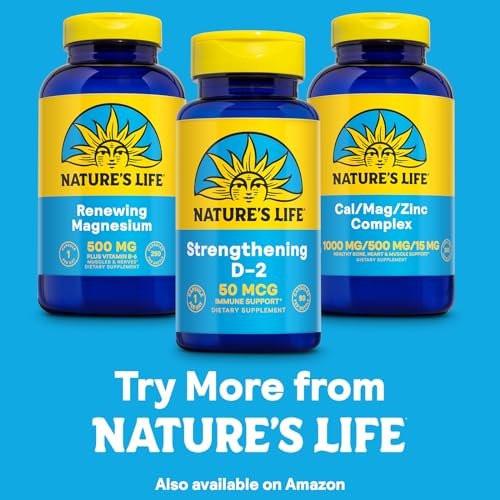 Nature's Life Strengthening Vitamin D2 2000 IU as Ergocalciferol - Immune Support Supplement - Vitamin D Support for Calcium Absorption, Bone Health - 60-Day Guarantee, 90 Serv, 90 Vegetarian Capsules - görsel 3