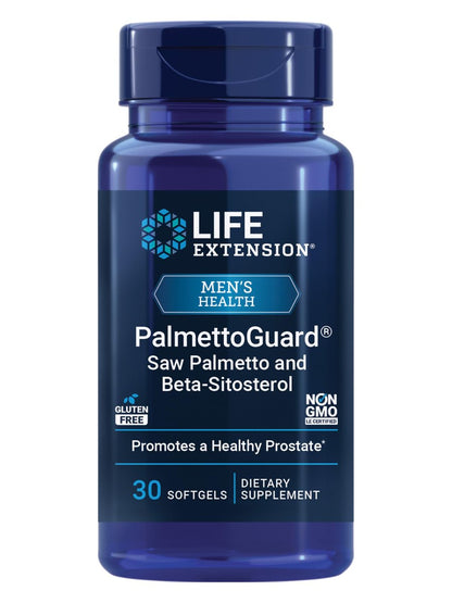 Life Extension PalmettoGuard Saw Palmetto & Beta-Sitosterol – Supports Healthy Prostate Function & Hormone Metabolism Health – Supplements for Men - Gluten-Free, Non-GMO – 30 softgels