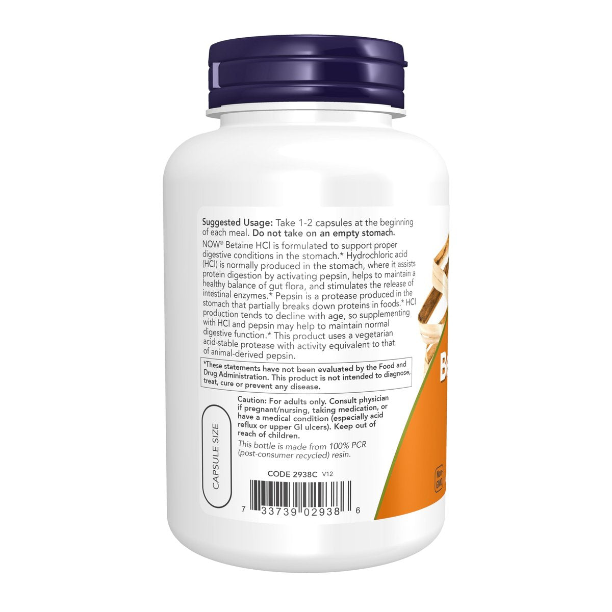 NOW Foods Supplements, Betaine HCl 648 mg, Vegetarian Formula, Digestive Support, 120 Veg Capsules - görsel 5