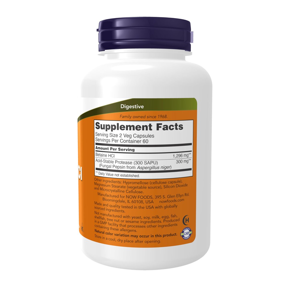 NOW Foods Supplements, Betaine HCl 648 mg, Vegetarian Formula, Digestive Support, 120 Veg Capsules - görsel 3