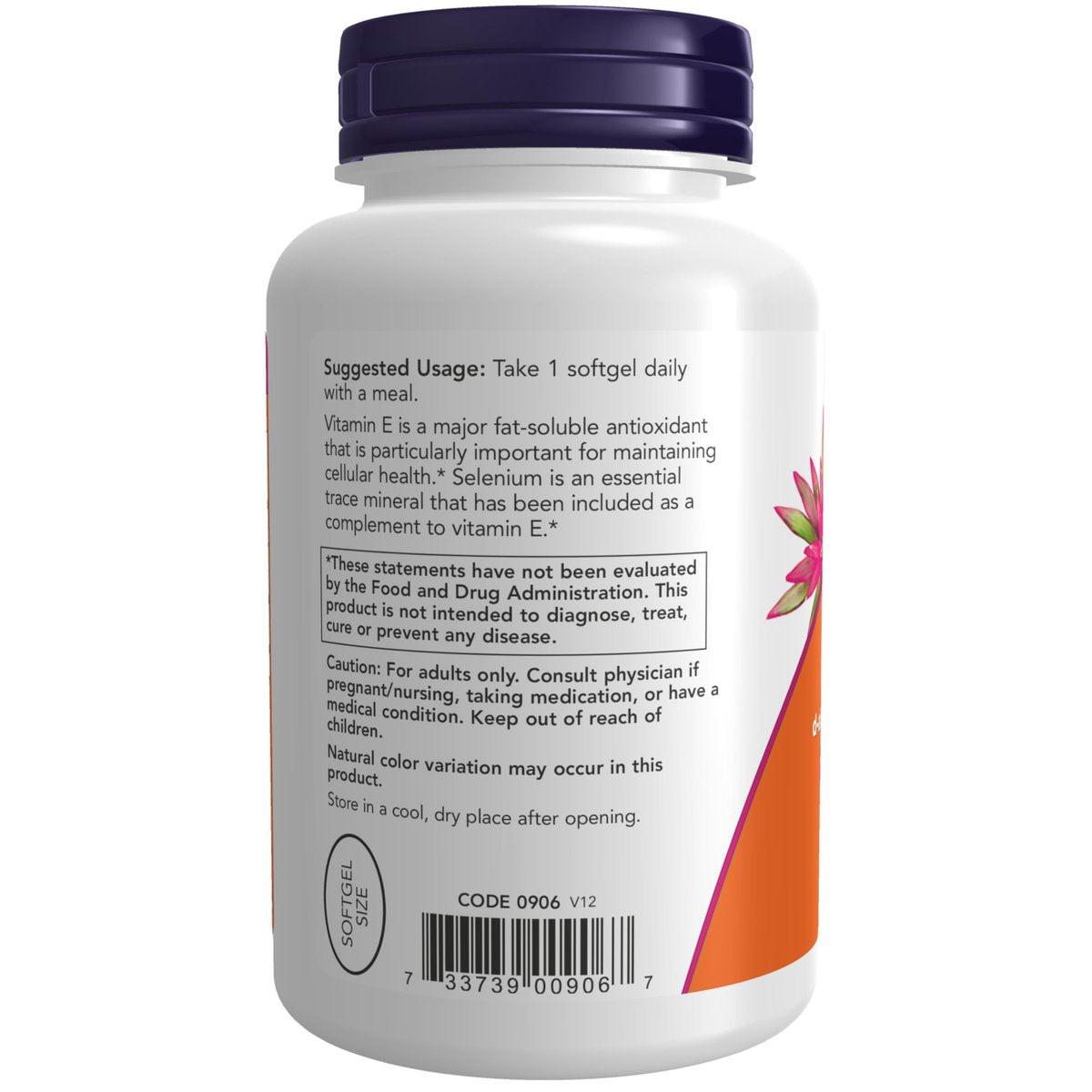 NOW Supplements, Vitamin E-400 IU, Mixed Tocopherols, Antioxidant Protection*, 100 Softgels - görsel 6