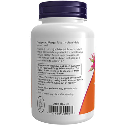 NOW Supplements, Vitamin E-400 IU, Mixed Tocopherols, Antioxidant Protection*, 100 Softgels