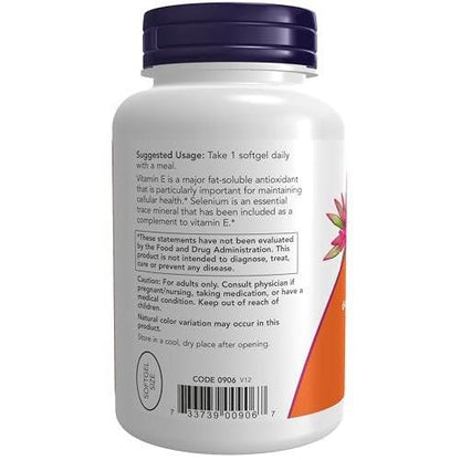 NOW Supplements, Vitamin E-400 IU, Mixed Tocopherols, Antioxidant Protection*, 100 Softgels