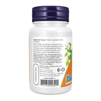 NOW Supplements, Goldenseal Root (Hydrastis canadensis) 500 mg, Herbal Supplement, 50 Veg Capsules