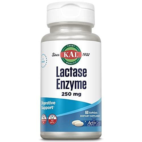 KAL Lactase Enzyme 250 mg, Healthy Digestion Support for Lactose Intolerance, Liquid-Filled ActivGels Made Without Soy, 250 FCC Units, 30 Servings, 60 SoftGels - görsel 3
