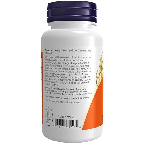 NOW Foods Black Currant Oil 500 mg with 70 mg GLA, 100 Softgels - görsel 1